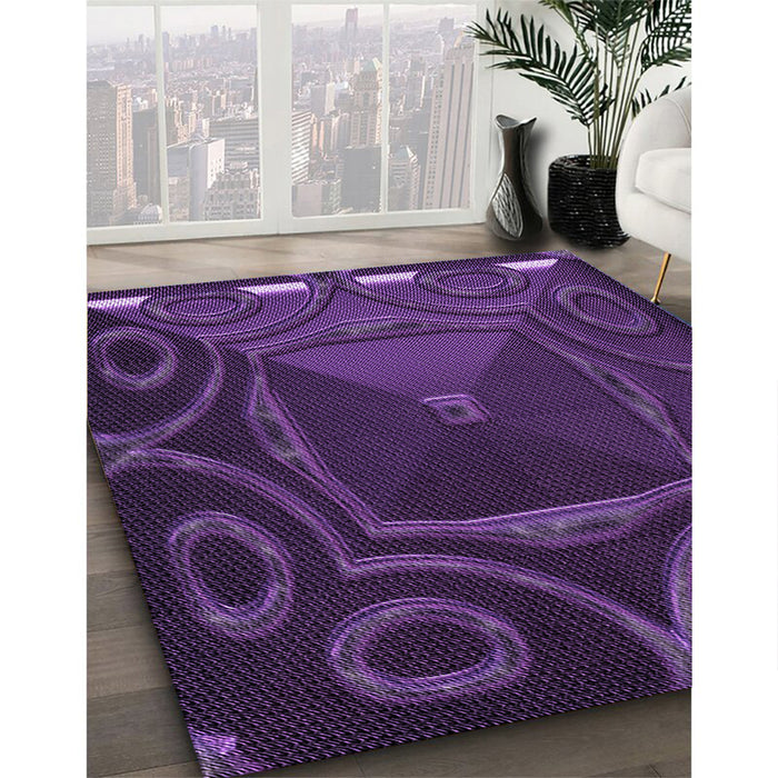 Machine Washable Transitional Dark Purple Rug in a Family Room, wshpat3522pur