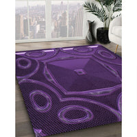 Patterned Dark Purple Rug, pat3522pur