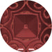 Square Patterned Maroon Red Rug, pat3522rd