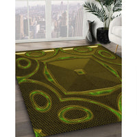 Patterned Black Brown Rug, pat3522yw