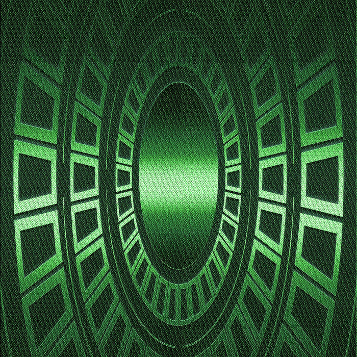 Machine Washable Transitional Black Rug, wshpat3523grn