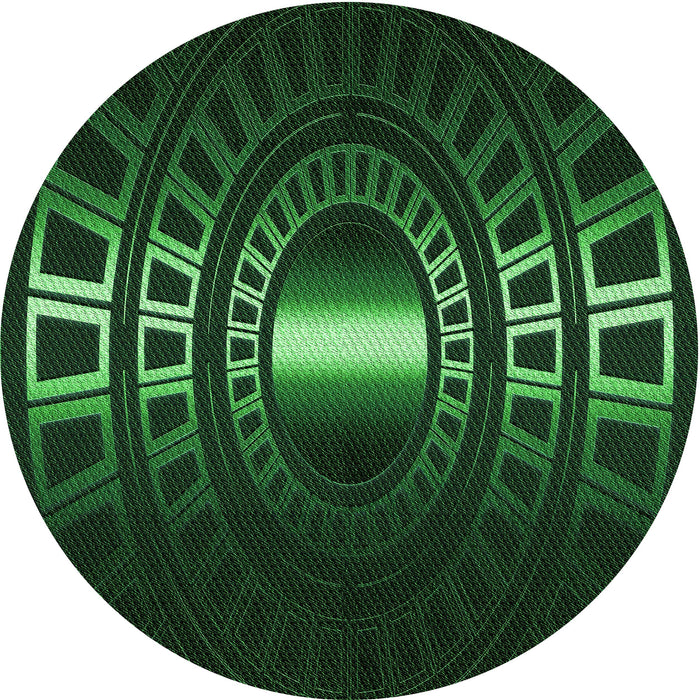 Square Patterned Black Rug, pat3523grn