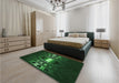 Patterned Black Rug in a Bedroom, pat3523grn