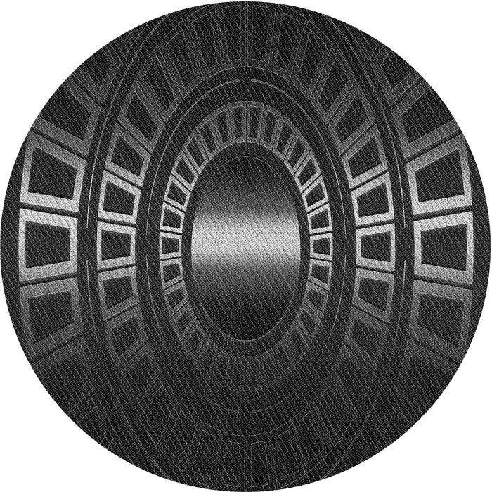 Square Patterned Ash Gray Rug, pat3523gry