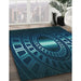 Machine Washable Transitional Blue Rug in a Family Room, wshpat3523lblu