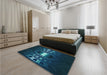 Patterned Blue Rug in a Bedroom, pat3523lblu