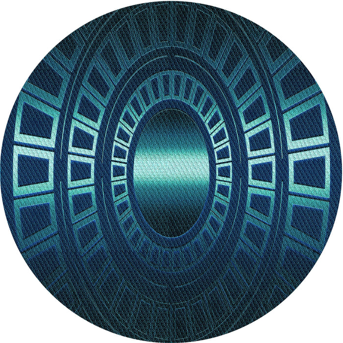 Square Patterned Blue Rug, pat3523lblu