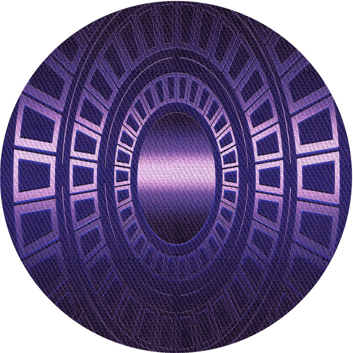 Square Patterned Midnight Blue Rug, pat3523pur