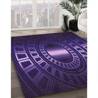 Patterned Midnight Blue Rug, pat3523pur