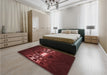 Patterned Fire Brick Red Rug in a Bedroom, pat3523rd