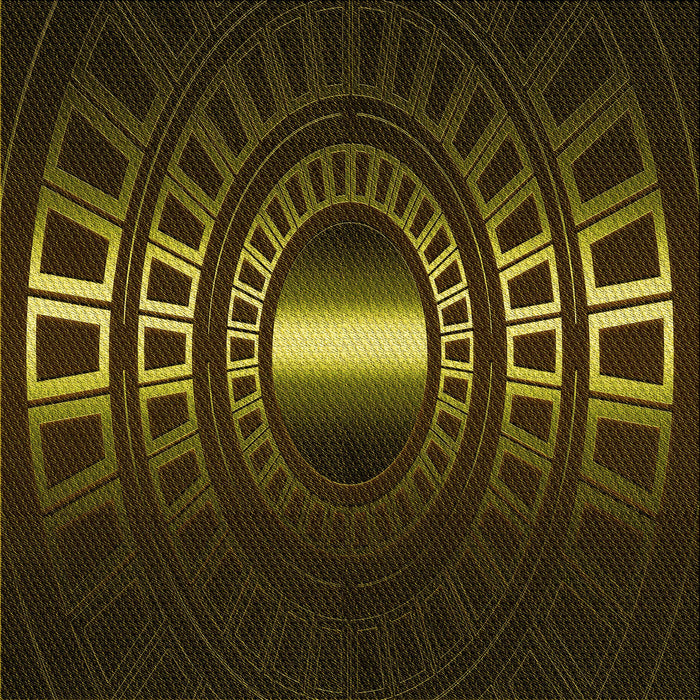 Round Patterned Dark Yellow Green Rug, pat3523yw