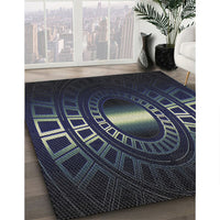 Patterned Black Novelty Rug, pat3523