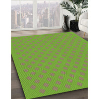 Patterned Olive Green Rug, pat3524brn