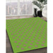 Patterned Olive Green Rug in Family Room, pat3524brn