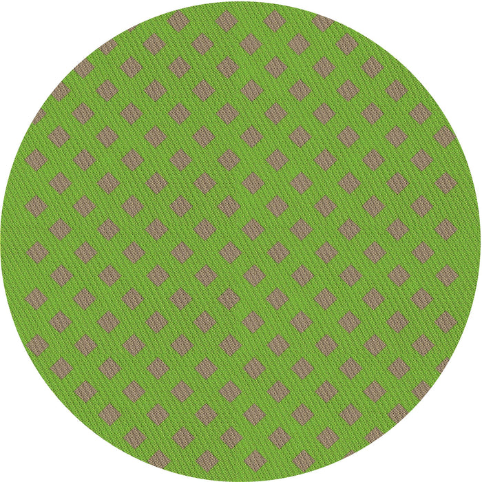 Square Patterned Olive Green Rug, pat3524brn