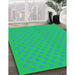 Machine Washable Transitional Neon Green Rug in a Family Room, wshpat3524lblu