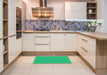 Patterned Neon Green Rug in a Kitchen, pat3524lblu