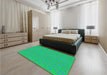 Patterned Neon Green Rug in a Bedroom, pat3524lblu