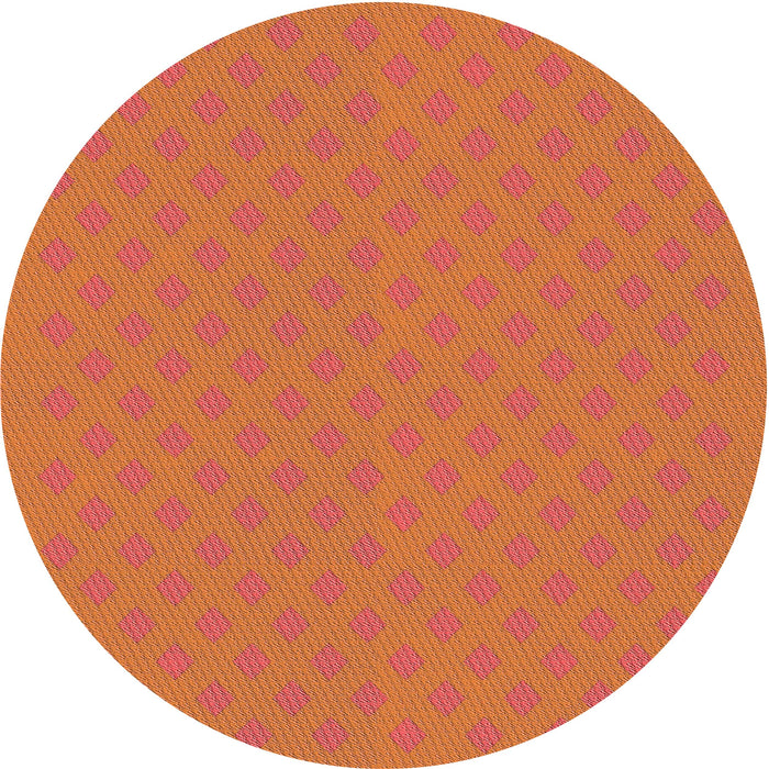 Square Patterned Neon Orange Rug, pat3524rd