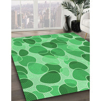 Patterned Lime Mint Green Rug, pat3525grn