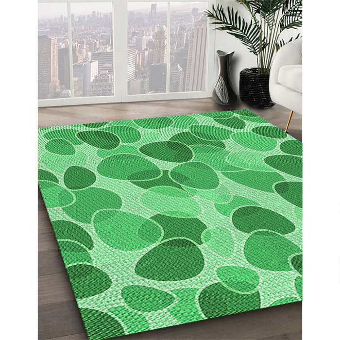 Patterned Lime Mint Green Rug in Family Room, pat3525grn