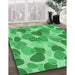 Patterned Lime Mint Green Rug in Family Room, pat3525grn
