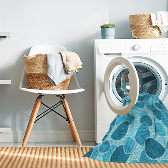 Machine Washable Transitional Bright Turquoise Blue Rug in a Washing Machine, wshpat3525lblu