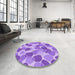 Round Patterned Purple Plum Purple Rug in a Office, pat3525pur