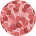 Square Patterned Light Coral Pink Rug, pat3525rd