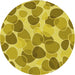 Square Patterned Bright Gold Yellow Rug, pat3525yw