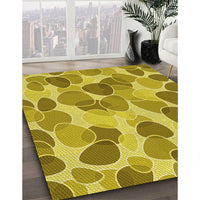 Patterned Bright Gold Yellow Rug, pat3525yw