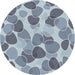 Sideview of Patterned Light Steel Blue Novelty Rug, pat3525