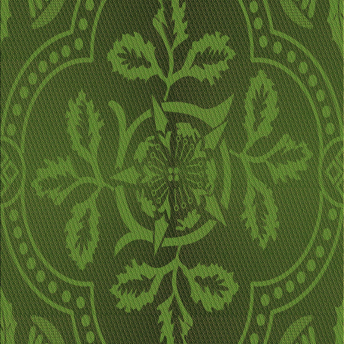 Patterned Dark Forest Green Rug, pat3526brn