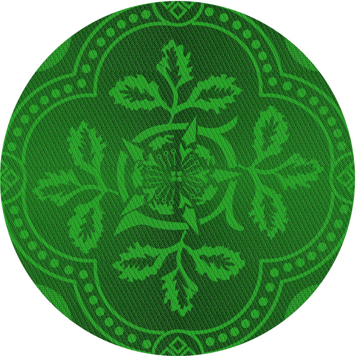 Square Machine Washable Transitional Green Rug in a Living Room, wshpat3526grn