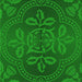 Round Patterned Green Rug, pat3526grn