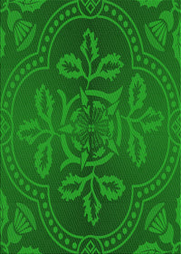 Machine Washable Transitional Green Rug, wshpat3526grn