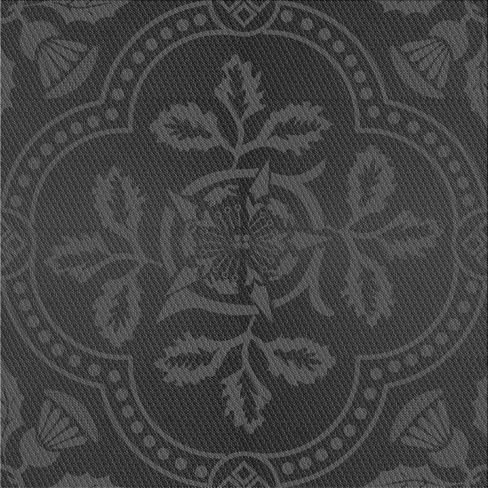 Round Machine Washable Transitional Charcoal Black Rug, wshpat3526gry