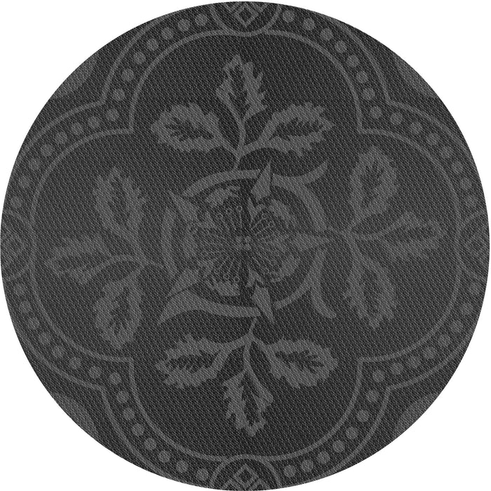 Square Machine Washable Transitional Charcoal Black Rug in a Living Room, wshpat3526gry