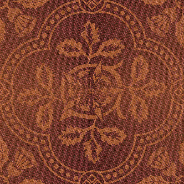 Round Patterned Red Rug, pat3526rd