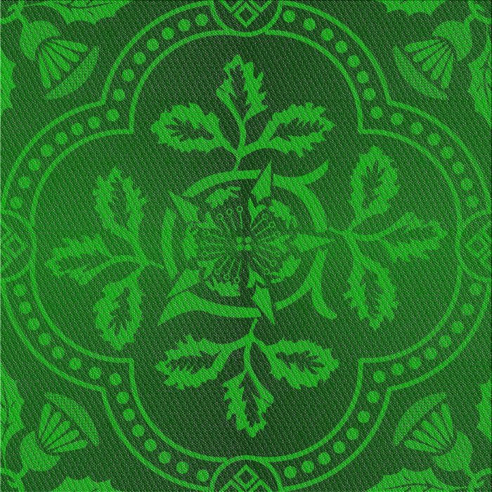 Sideview of Machine Washable Transitional DarkGreen Rug, wshpat3526