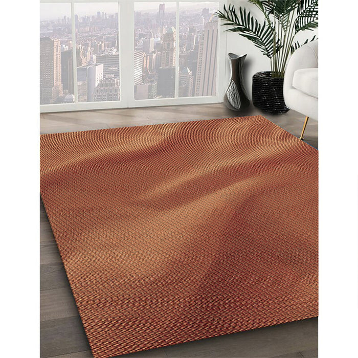 Machine Washable Transitional Orange Rug in a Family Room, wshpat3527brn