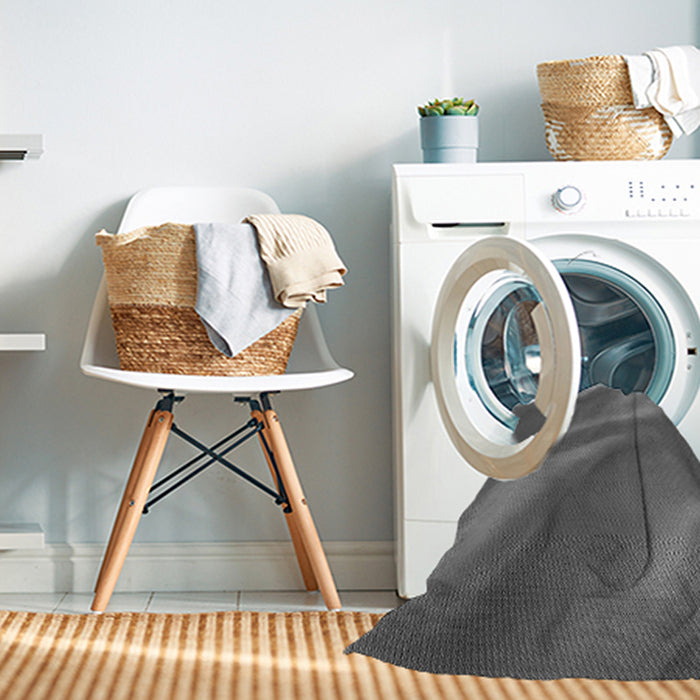 Machine Washable Transitional Grey Gray Rug in a Washing Machine, wshpat3527gry