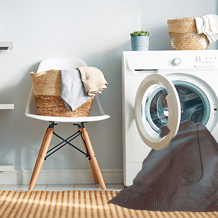 Machine Washable Transitional Coffee Brown Rug in a Washing Machine, wshpat3527lblu