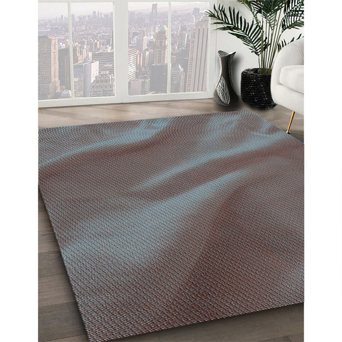Machine Washable Transitional Coffee Brown Rug in a Family Room, wshpat3527lblu