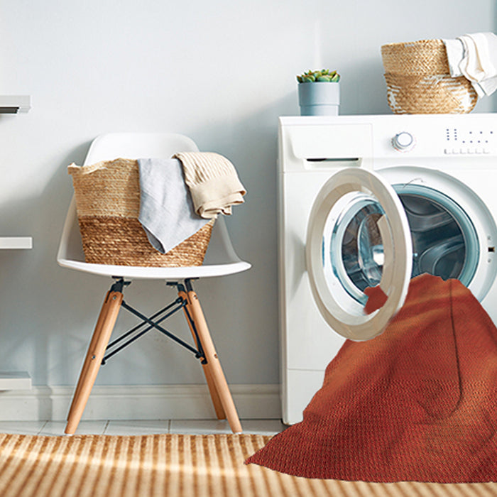 Machine Washable Transitional Orange Red Orange Rug in a Washing Machine, wshpat3527org