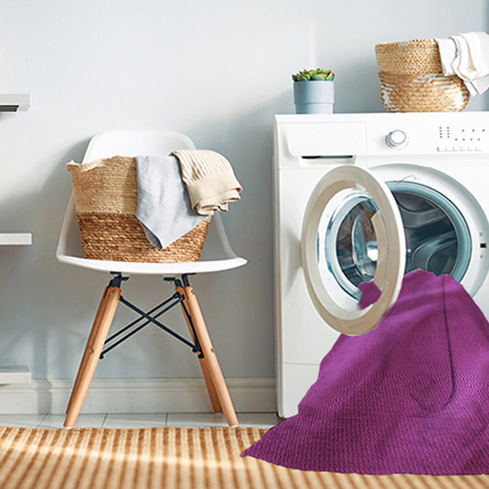 Machine Washable Transitional Medium Violet Red Pink Rug in a Washing Machine, wshpat3527pur