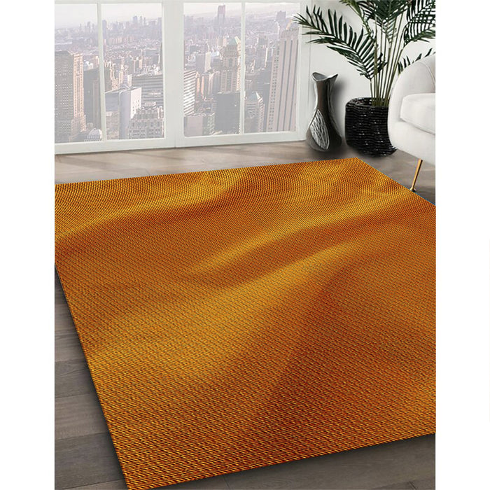 Machine Washable Transitional Neon Orange Rug in a Family Room, wshpat3527yw