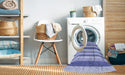 Machine Washable Transitional Blue Rug in a Washing Machine, wshpat3528blu
