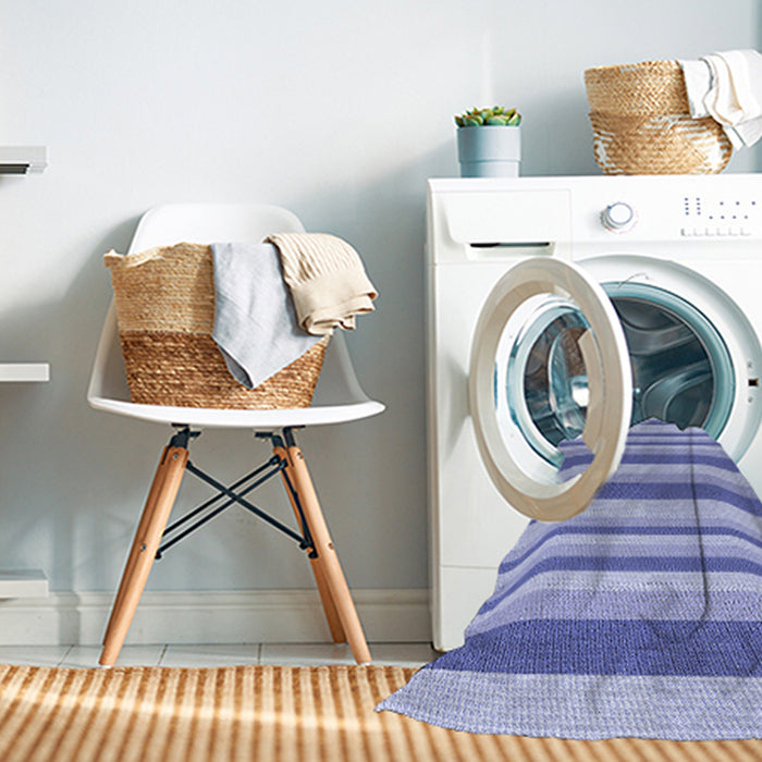 Machine Washable Transitional Blue Rug in a Washing Machine, wshpat3528blu