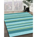Machine Washable Transitional Light Sea Green Rug in a Family Room, wshpat3528lblu